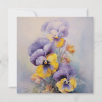 Violet Pansy Denk aan Jou Aquarel Stijl