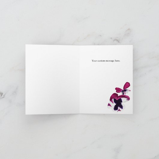 Violet Pansy Moederdag Kaart voor oma (Binnen)