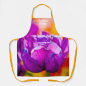 Violet Parrot Tulip Colorful Background Schort (Voorkant)
