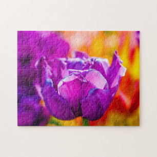 Violet Parrot Tulip Colorful Scene Legpuzzel