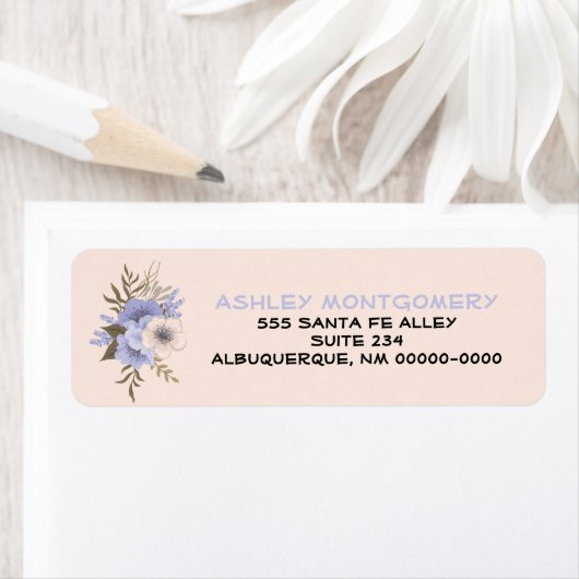 Violet pasta peach Vijf Petal Wilde Rozen Aangepas Etiket (Insitu)