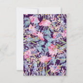 Violet pastel wildflower groen bruiloft bedankkaart (Achterkant)