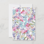 Violet pastel wildflower groen bruiloft bedankkaart (Achterkant)