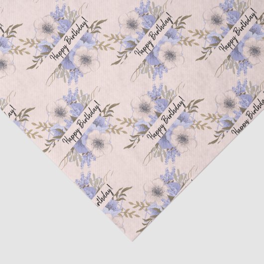 Violet & Pastelrozen Maatwerk Tissuepapier (Detail)