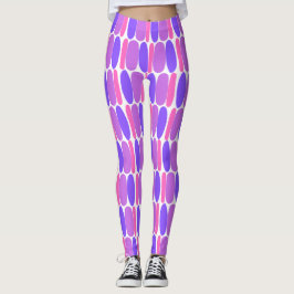Violet Pattern Colorful Shapes Leggings