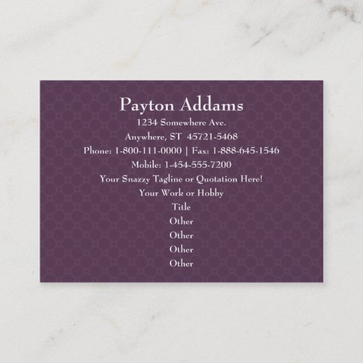 Violet Petals Mandala - Visitekaartje (Voorkant)