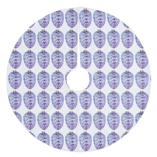 Violet Pinecones kerstboomrok Fleece Kerstboom Rok (Voorkant)