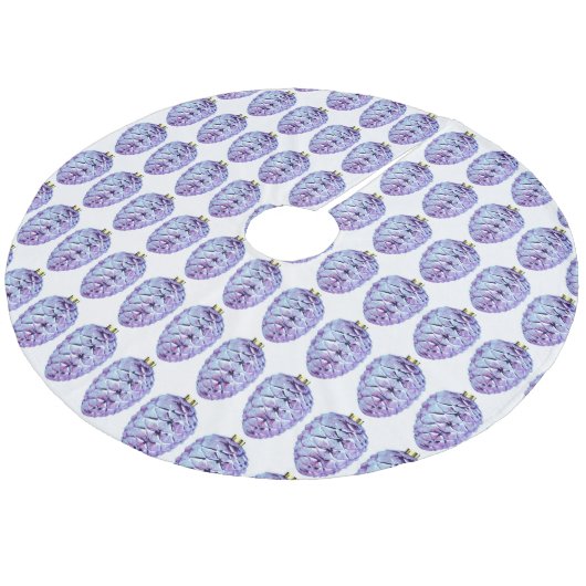 Violet Pinecones kerstboomrok Fleece Kerstboom Rok (Gekanteld)