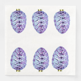 Violet Pinecones Papier Servet
