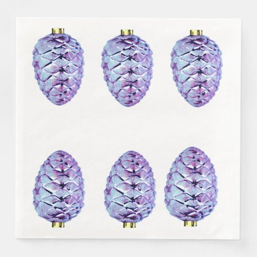 Violet Pinecones Papier Servet (Voorkant)