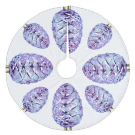 Violet Pinecones Tree Skirt Fleece Kerstboom Rok