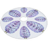 Violet Pinecones Tree Skirt Fleece Kerstboom Rok (Gekanteld)
