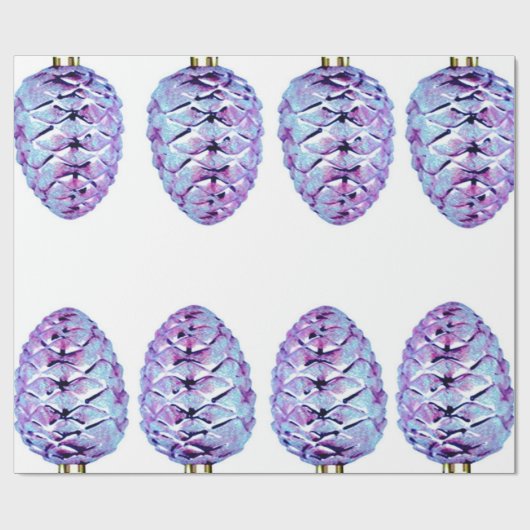 Violet Pinecones — Verpakkingspapier Cadeaupapier (Vlak)
