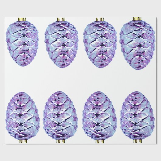 Violet Pinecones — Verpakkingspapier Cadeaupapier (Vlak)