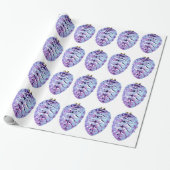 Violet Pinecones — Verpakkingspapier Cadeaupapier (Uitgerold)