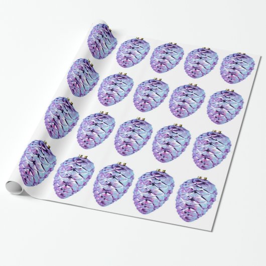 Violet Pinecones — Verpakkingspapier Cadeaupapier (Uitgerold)