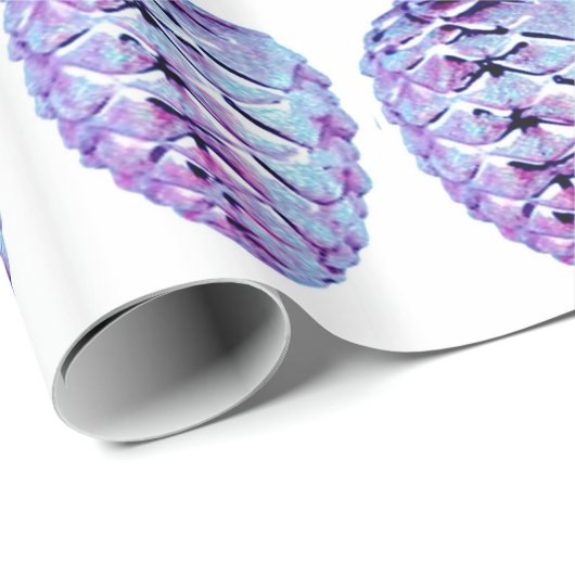 Violet Pinecones — Verpakkingspapier Cadeaupapier (Rol Hoek)