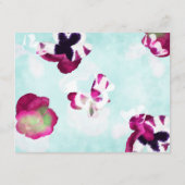 Violet Pink Aqua Turquoise Pansies Opslaan Datum Advieskaart (Achterkant)