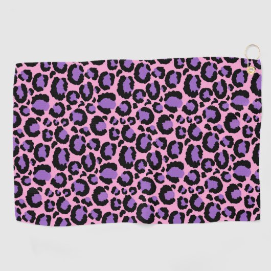 Violet Pink Cheetah Leopard Pattern Dierenvriend Golfhanddoek (Horizontaal)