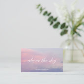 Violet pink clouds zen sunset sky photograph card visitekaartje (Staand voorkant)