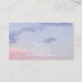 Violet pink clouds zen sunset sky photograph card visitekaartje (Achterkant)