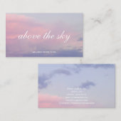 Violet pink clouds zen sunset sky photograph card visitekaartje (Voorkant / Achterkant)
