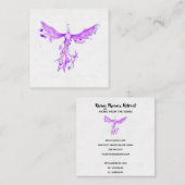 *~* VIOLET PINK Feathers Phoenix Rising Ashes Vierkante Visitekaartje (Voorkant / Achterkant)
