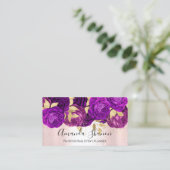 Violet Pink Gold Flower Logo Event Planner QRCode Visitekaartje (Staand voorkant)