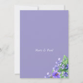 Violet pink lilac ivory gold wildflowers Wedding  Kaart (Achterkant)
