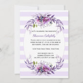 Violet Pink Purple Flowers Stripes Afstudeerder Pa Kaart (Voorkant)