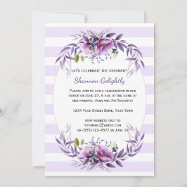 Violet Pink Purple Flowers Stripes Afstudeerder Pa Kaart