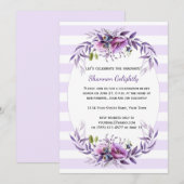 Violet Pink Purple Flowers Stripes Afstudeerder Pa Kaart (Voorkant / Achterkant)