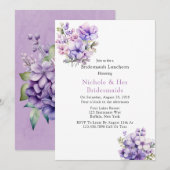 Violet pioen en Rozen bruidsmeisjes lunch Kaart (Voorkant / Achterkant)