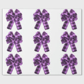 Violet Plaid Bows inpakpapier (Vlak)