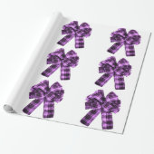 Violet Plaid Bows inpakpapier (Uitgerold)