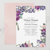 Violet, plum en Blush Virtual Baby shower Kaart (Voorkant / Achterkant)