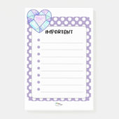 Violet Polka Dot Heart Diamond Post-it® Notes (Voorkant)
