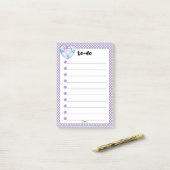 Violet Polka Dot Heart Diamond TO-DO Post-it® Notes (Op bureau)