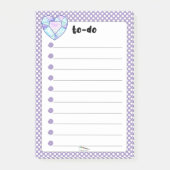 Violet Polka Dot Heart Diamond TO-DO Post-it® Notes (Voorkant)