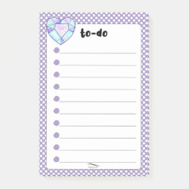 Violet Polka Dot Heart Diamond TO-DO Post-it® Notes