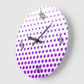 Violet Polka Dot Modern White Grote Klok (Hoek)