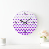 Violet Polka Dot Modern White Grote Klok (Huis)