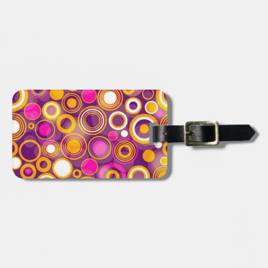Violet Polka Dot Pattern Bagagelabel (Voorkant horizontaal)