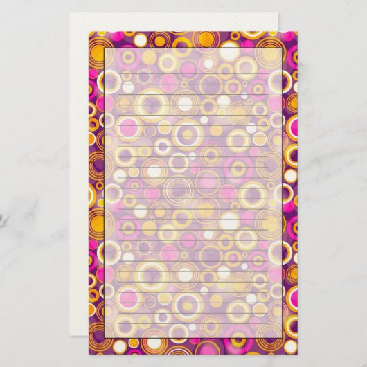 Violet Polka Dot Pattern Briefpapier (Voorkant / Achterkant)