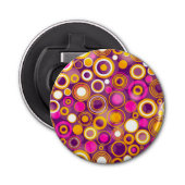 Violet Polka Dot Pattern Button Flesopener (Voorkant)