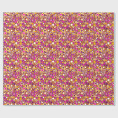 Violet Polka Dot Pattern Cadeaupapier (Vlak)