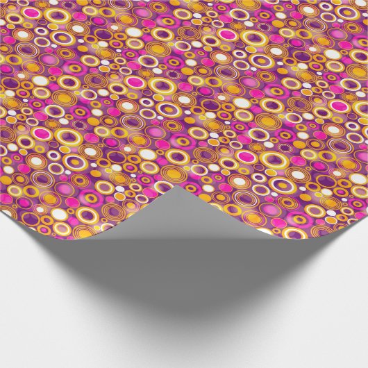 Violet Polka Dot Pattern Cadeaupapier (Hoek)