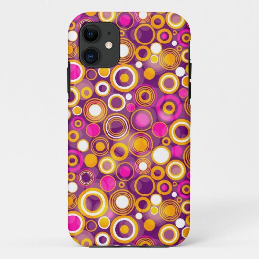 Violet Polka Dot Pattern Case-Mate iPhone Case (Achterkant)