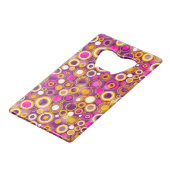 Violet Polka Dot Pattern Creditkaart Flessenopener (Achterkant Gekanteld)