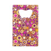 Violet Polka Dot Pattern Creditkaart Flessenopener (Achterkant)